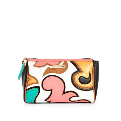 Girls light pink appliqu&#233; trifold purse